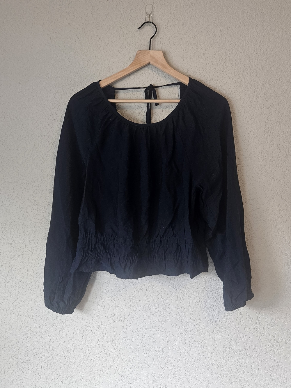 Madewell Navy Blue Peplum Long Sleeve Top - Size XXL